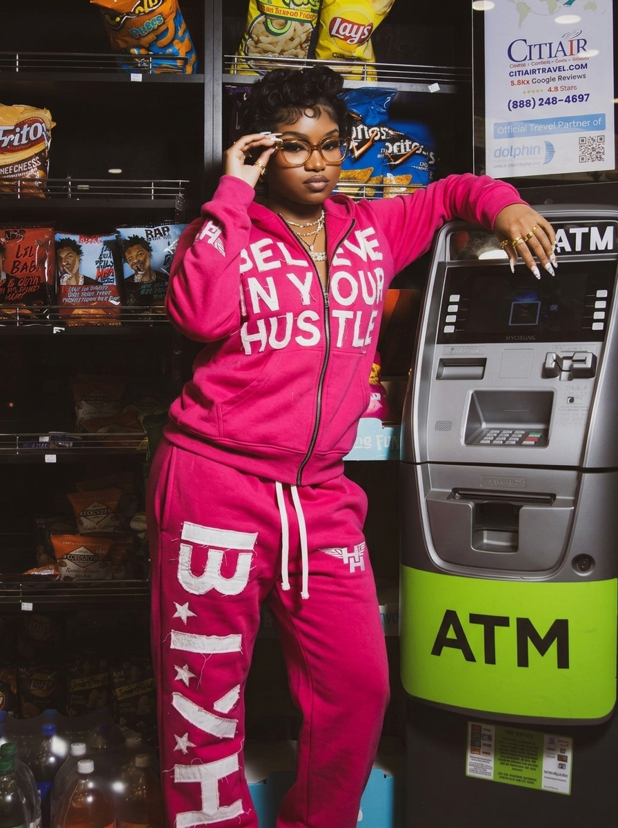 BIYH Distressed Sweatsuit - Pink